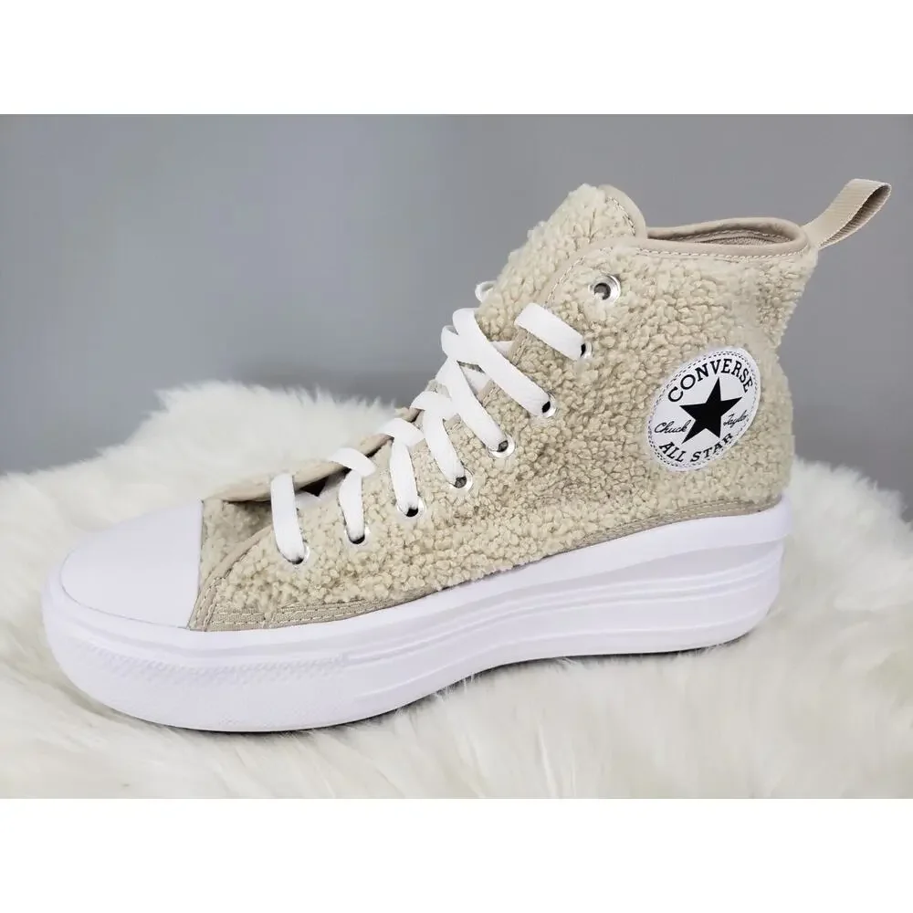 NEW Converse Girl's CTAS Move Platform High‎ Top Sneakers Sz 7 Beach Stone Taupe